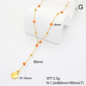 6N3001916bhbl-908  Enamel  Stainless Steel Necklace