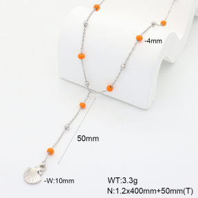 6N3001917bvpl-908  Enamel  Stainless Steel Necklace