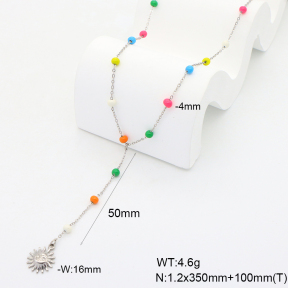 6N3001919bhva-908  Enamel  Stainless Steel Necklace