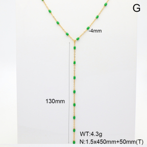 6N3001926bhbl-908  Enamel  Stainless Steel Necklace