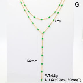 6N3001928ahlv-908  Enamel  Stainless Steel Necklace