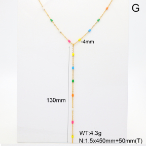 6N3001930bhbl-908  Enamel  Stainless Steel Necklace