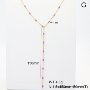 6N3001934bhbl-908  Enamel  Stainless Steel Necklace