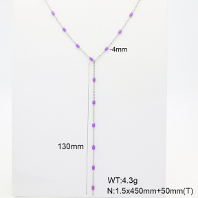 6N3001935bvpl-908  Enamel  Stainless Steel Necklace