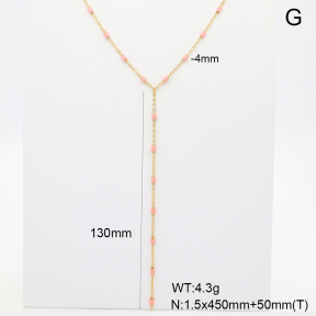 6N3001938bhbl-908  Enamel  Stainless Steel Necklace
