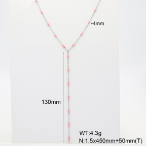 6N3001939bvpl-908  Enamel  Stainless Steel Necklace
