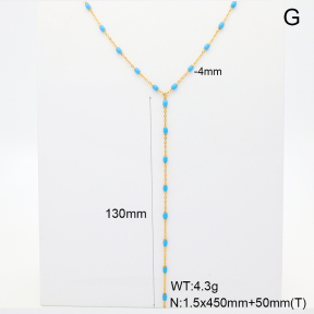 6N3001942bhbl-908  Enamel  Stainless Steel Necklace