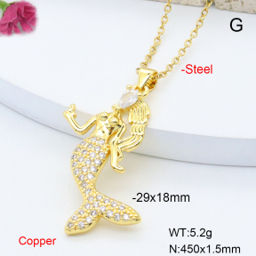 F6N408705baka-L017  Fashion Copper Necklace
