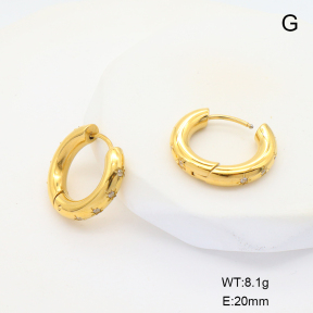 6E4004510vbpb-G038  18K PVD Czech Stones  Stainless Steel Earrings