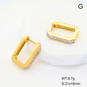 6E4004511bboj-G038  18K PVD Glass  Stainless Steel Earrings