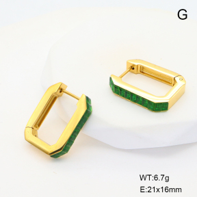 6E4004512bboj-G038  18K PVD Glass  Stainless Steel Earrings