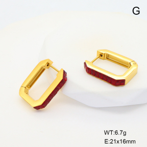 6E4004513bboj-G038  18K PVD Glass  Stainless Steel Earrings