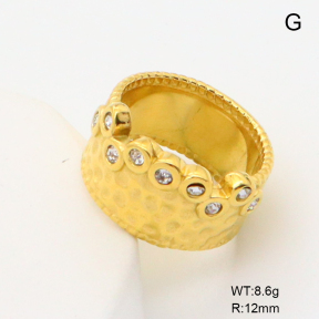GER001348bhia-066  6-8#  Czech Stones,Handmade Polished  Stainless Steel Ring