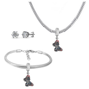 6S0017553vhov-691  Necklace Length 45+4cm Bracelet Length 17+4cm  Stainless Steel Set  PDS669