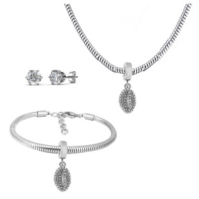 6S0017554vhov-691  Necklace Length 45+4cm Bracelet Length 17+4cm  Stainless Steel Set  PDS670