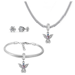 6S0017559vhov-691  Necklace Length 45+4cm Bracelet Length 17+4cm  Stainless Steel Set  PDS675