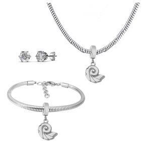 6S0017560vhov-691  Necklace Length 45+4cm Bracelet Length 17+4cm  Stainless Steel Set  PDS676