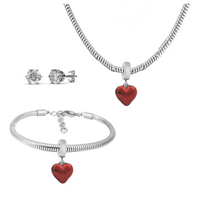 6S0017562vhnv-691  Necklace Length 45+4cm Bracelet Length 17+4cm  Stainless Steel Set  PDS678