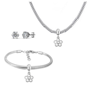 6S0017565ahlv-691  Necklace Length 45+4cm Bracelet Length 17+4cm  Stainless Steel Set  PDS681