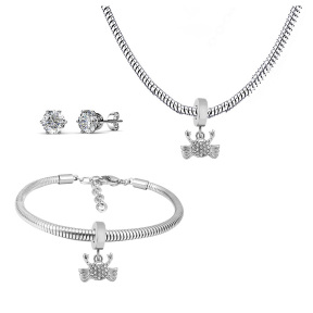 6S0017567vhnv-691  Necklace Length 45+4cm Bracelet Length 17+4cm  Stainless Steel Set  PDS683
