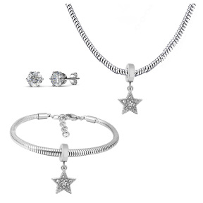 6S0017568vhnv-691  Necklace Length 45+4cm Bracelet Length 17+4cm  Stainless Steel Set  PDS684