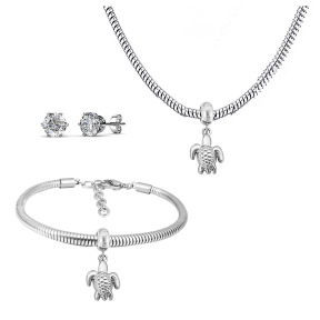 6S0017570ahlv-691  Necklace Length 45+4cm Bracelet Length 17+4cm  Stainless Steel Set  PDS686