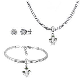 6S0017571vhnv-691  Necklace Length 45+4cm Bracelet Length 17+4cm  Stainless Steel Set  PDS687