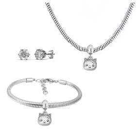 6S0017574ahlv-691  Necklace Length 45+4cm Bracelet Length 17+4cm  Stainless Steel Set  PDS690