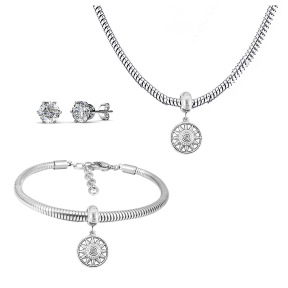 6S0017576ahlv-691  Necklace Length 45+4cm Bracelet Length 17+4cm  Stainless Steel Set  PDS692