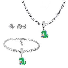 6S0017577ahlv-691  Necklace Length 45+4cm Bracelet Length 17+4cm  Stainless Steel Set  PDS693