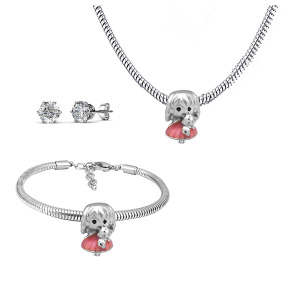 6S0017578vhov-691  Necklace Length 45+4cm Bracelet Length 17+4cm  Stainless Steel Set  PDS694