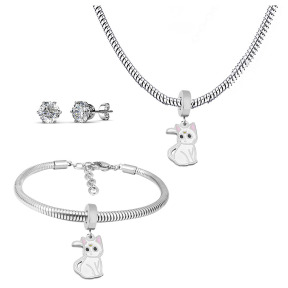 6S0017579ahlv-691  Necklace Length 45+4cm Bracelet Length 17+4cm  Stainless Steel Set  PDS695