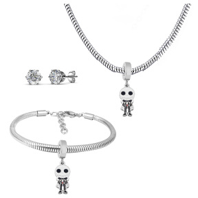 6S0017580ahlv-691  Necklace Length 45+4cm Bracelet Length 17+4cm  Stainless Steel Set  PDS696