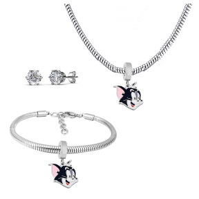 6S0017581ahlv-691  Necklace Length 45+4cm Bracelet Length 17+4cm  Stainless Steel Set  PDS697