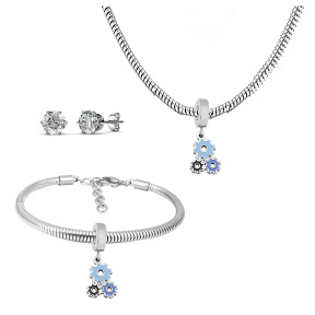 6S0017582ahlv-691  Necklace Length 45+4cm Bracelet Length 17+4cm  Stainless Steel Set  PDS698