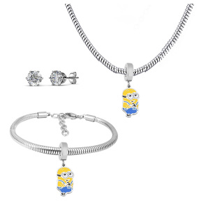 6S0017583ahlv-691  Necklace Length 45+4cm Bracelet Length 17+4cm  Stainless Steel Set  PDS699