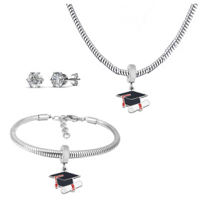 6S0017585ahlv-691  Necklace Length 45+4cm Bracelet Length 17+4cm  Stainless Steel Set  PDS701
