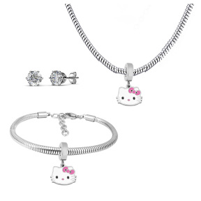 6S0017587ahlv-691  Necklace Length 45+4cm Bracelet Length 17+4cm  Stainless Steel Set  PDS703