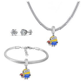 6S0017591ahlv-691  Necklace Length 45+4cm Bracelet Length 17+4cm  Stainless Steel Set  PDS707
