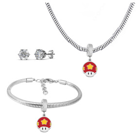6S0017592ahlv-691  Necklace Length 45+4cm Bracelet Length 17+4cm  Stainless Steel Set  PDS708