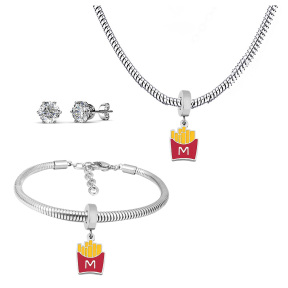 6S0017596ahlv-691  Necklace Length 45+4cm Bracelet Length 17+4cm  Stainless Steel Set  PDS712