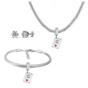 6S0017597ahlv-691  Necklace Length 45+4cm Bracelet Length 17+4cm  Stainless Steel Set  PDS713