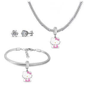 6S0017601ahlv-691  Necklace Length 45+4cm Bracelet Length 17+4cm  Stainless Steel Set  PDS717