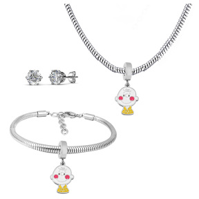 6S0017602ahlv-691  Necklace Length 45+4cm Bracelet Length 17+4cm  Stainless Steel Set  PDS718