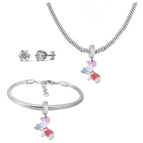 6S0017604ahlv-691  Necklace Length 45+4cm Bracelet Length 17+4cm  Stainless Steel Set  PDS720