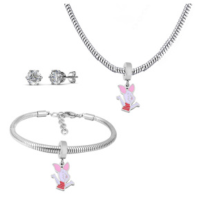 6S0017605ahlv-691  Necklace Length 45+4cm Bracelet Length 17+4cm  Stainless Steel Set  PDS721