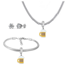 6S0017606ahlv-691  Necklace Length 45+4cm Bracelet Length 17+4cm  Stainless Steel Set  PDS722