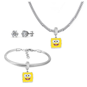 6S0017611ahlv-691  Necklace Length 45+4cm Bracelet Length 17+4cm  Stainless Steel Set  PDS727