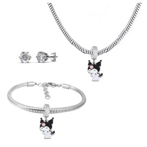 6S0017612ahlv-691  Necklace Length 45+4cm Bracelet Length 17+4cm  Stainless Steel Set  PDS728