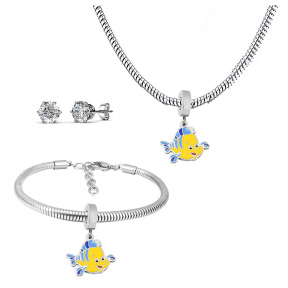 6S0017614ahlv-691  Necklace Length 45+4cm Bracelet Length 17+4cm  Stainless Steel Set  PDS730